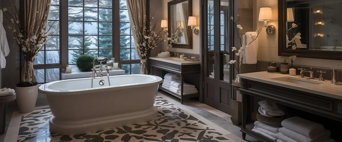 Luxurious Rolesville bathroom remodel with modern bathtub and serene decor.